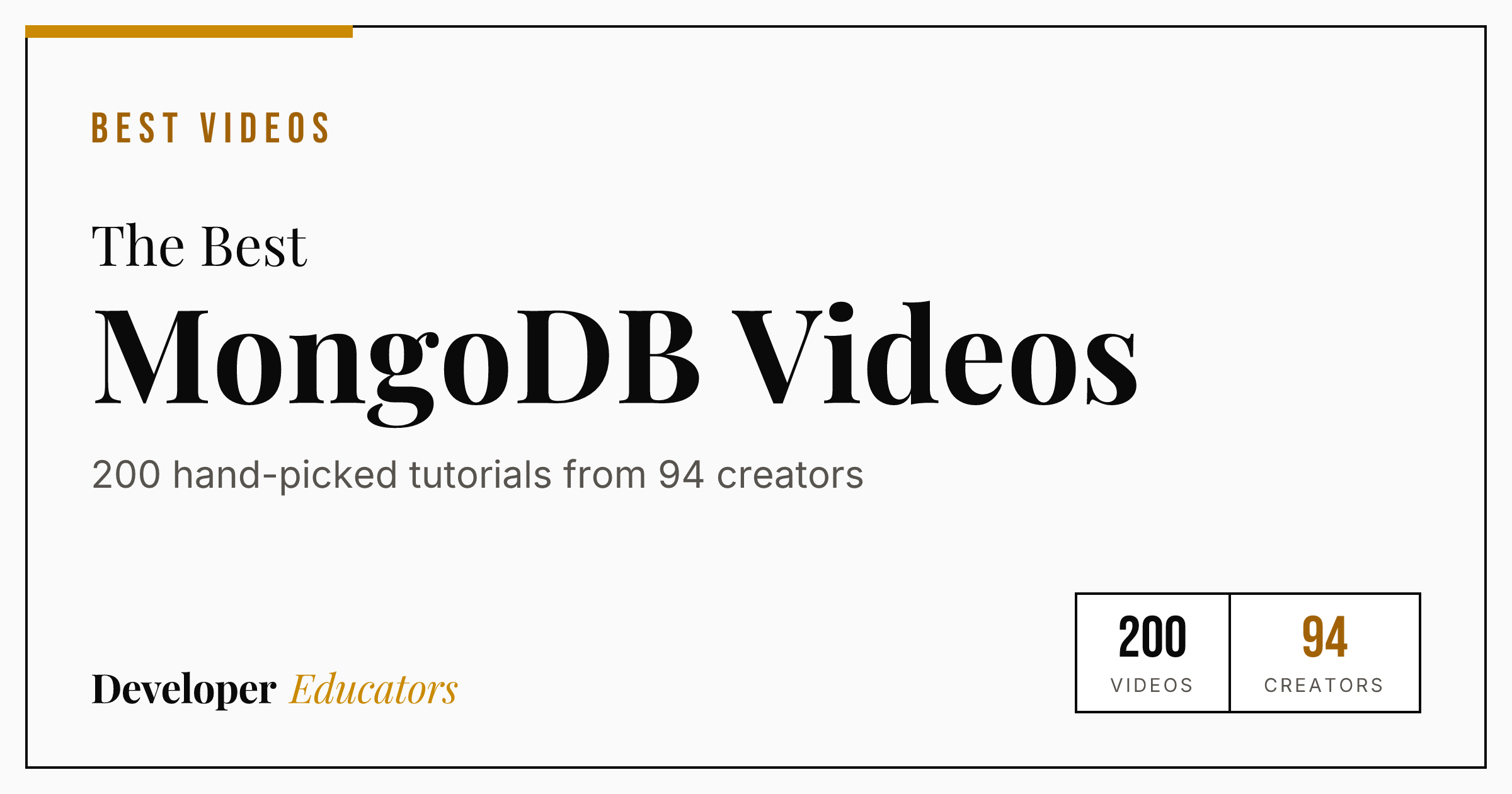 200 Best MongoDB Tutorial Videos on YouTube (2026)