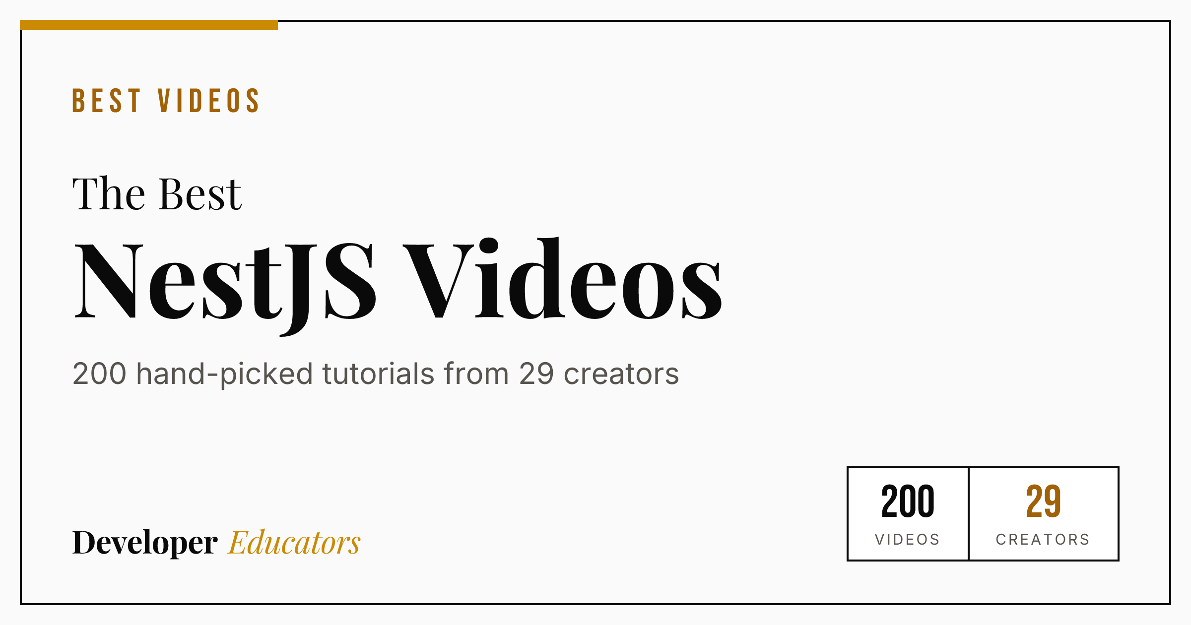 200 Best NestJS Tutorial Videos on YouTube (2026)