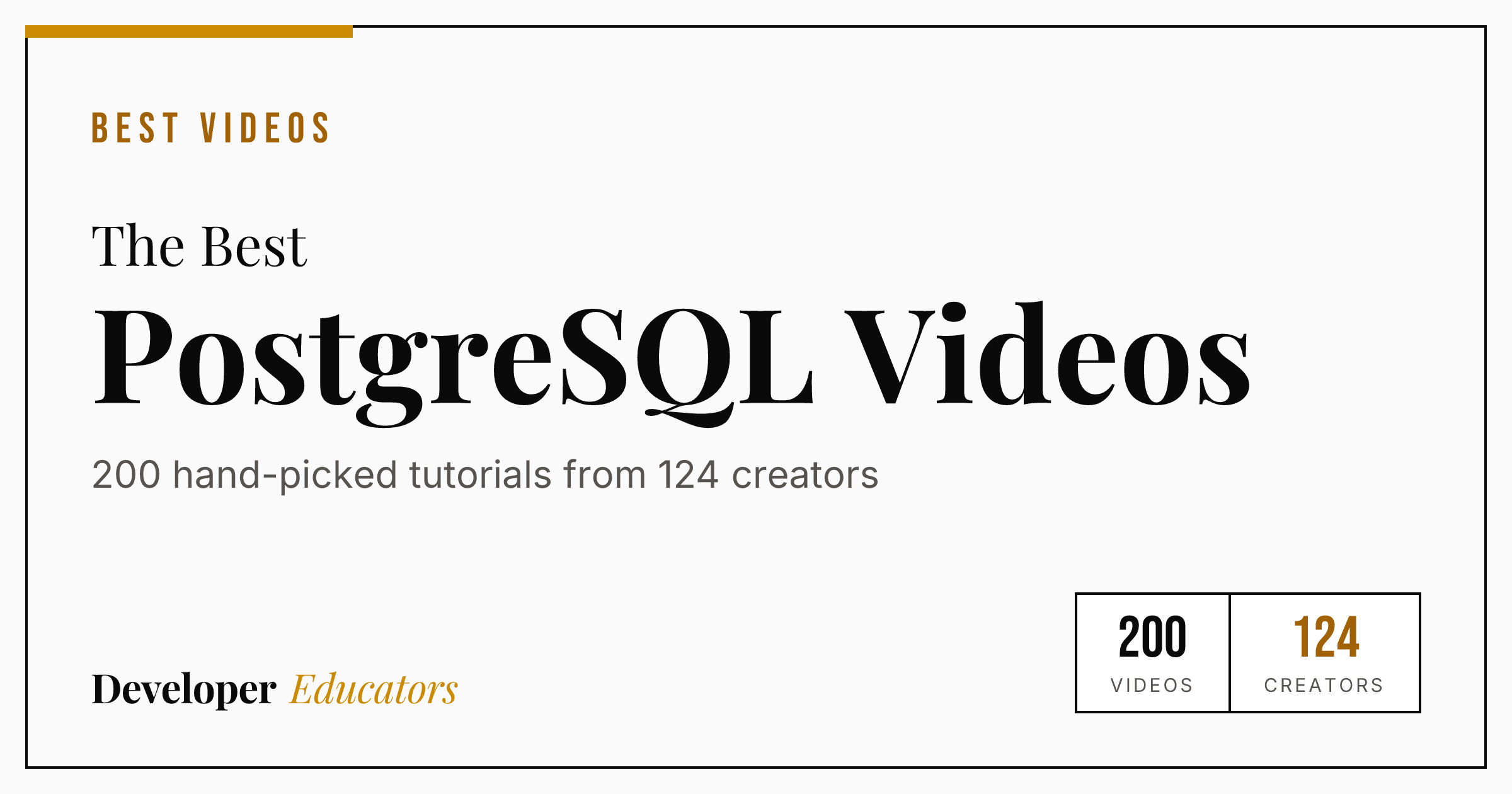 200 Best PostgreSQL Tutorial Videos on YouTube (2026)
