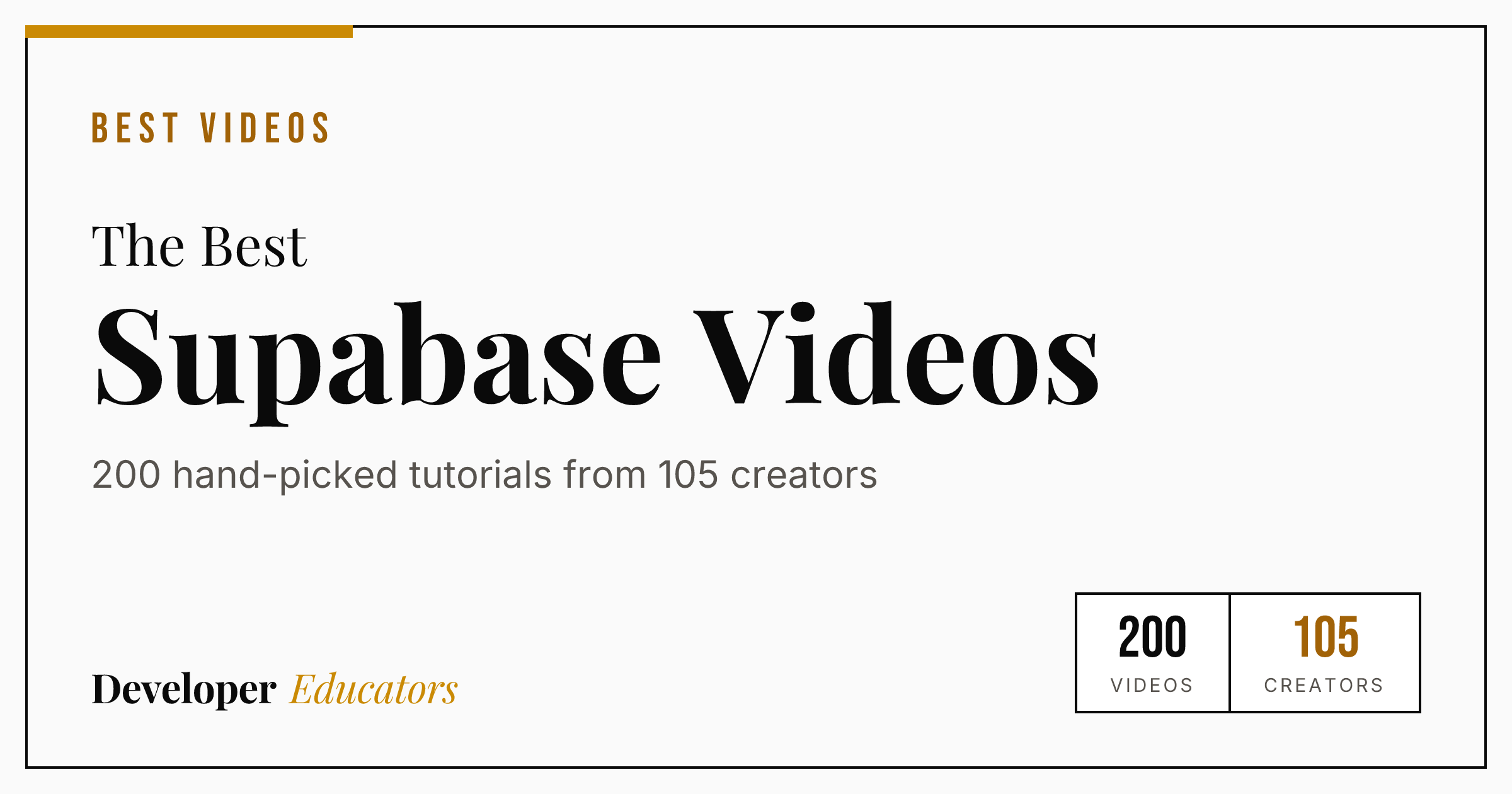 200 Best Supabase Tutorial Videos on YouTube (2026)