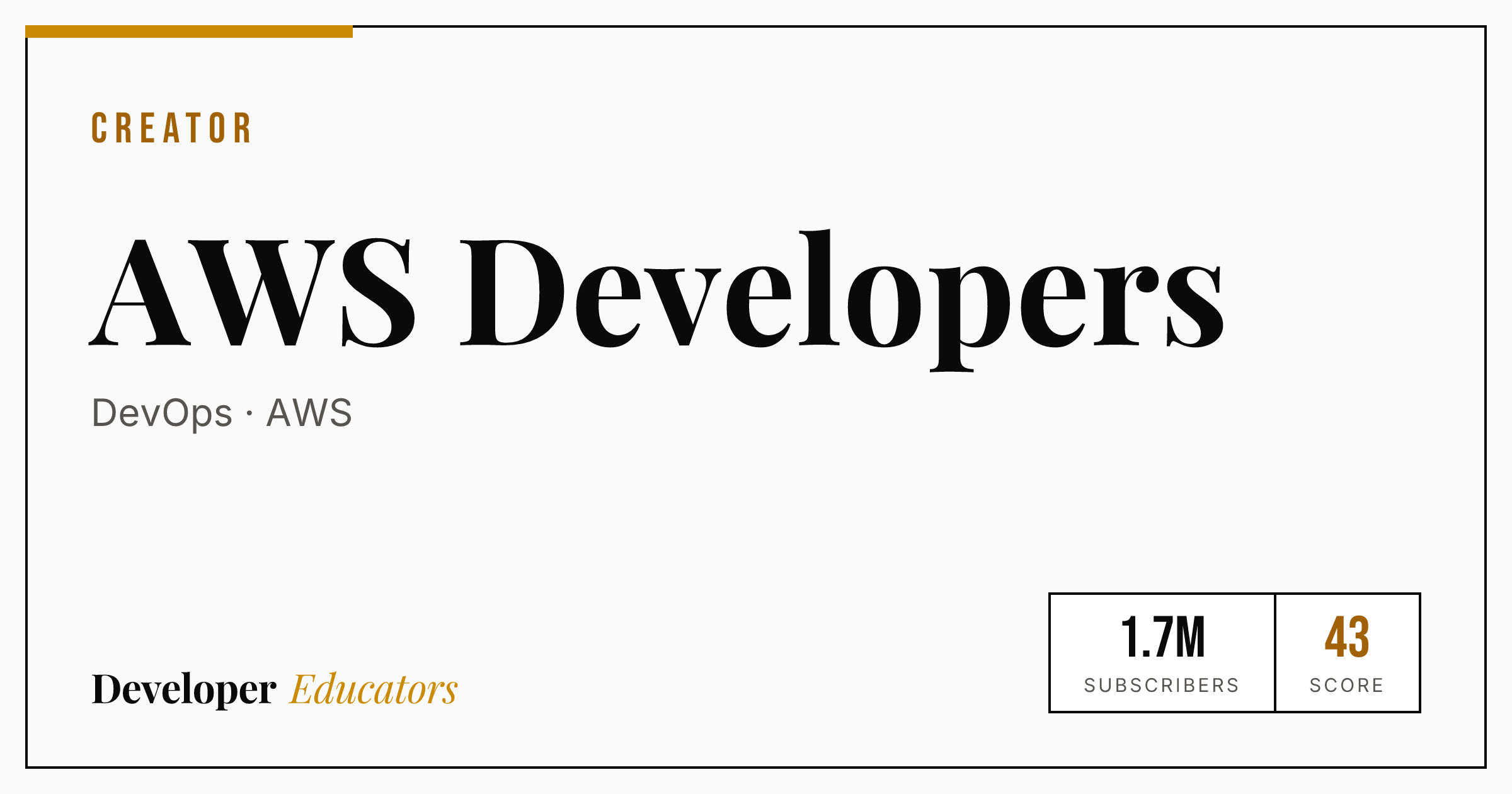AWS Developers - AI Coding YouTube Channel | Developer Educators