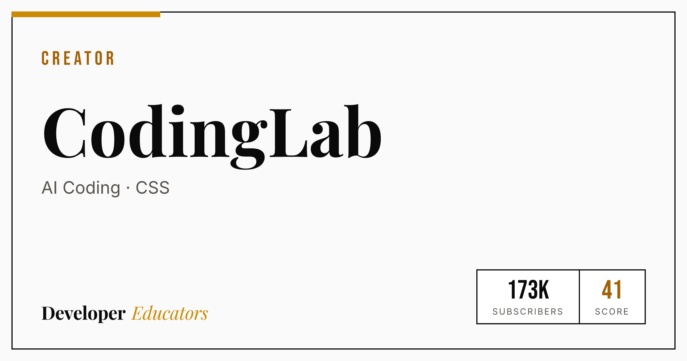 CodingLab - AI Coding YouTube Channel | Developer Educators