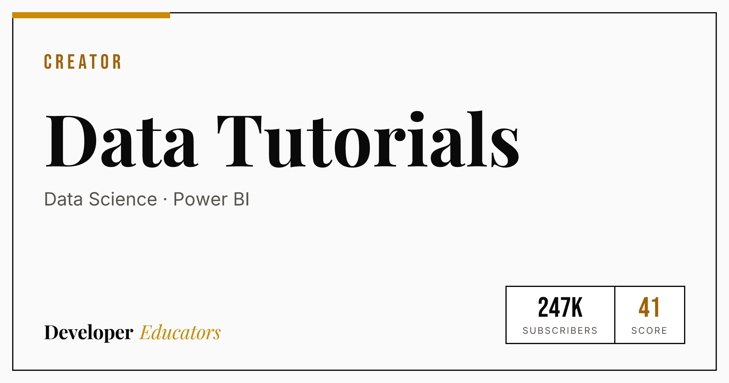 Data Tutorials - AI Coding YouTube Channel | Developer Educators