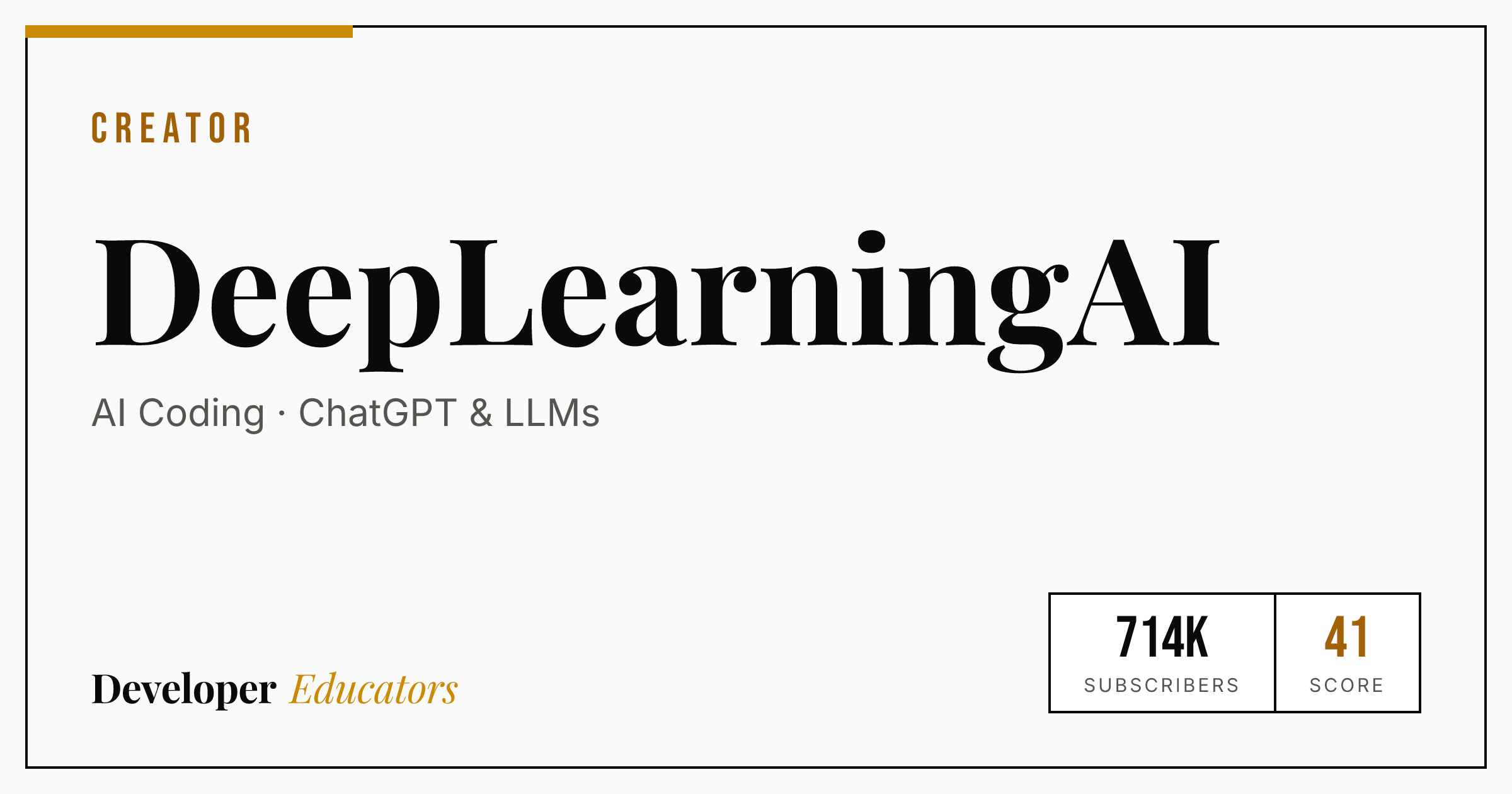 DeepLearningAI - AI Coding YouTube Channel | Developer Educators