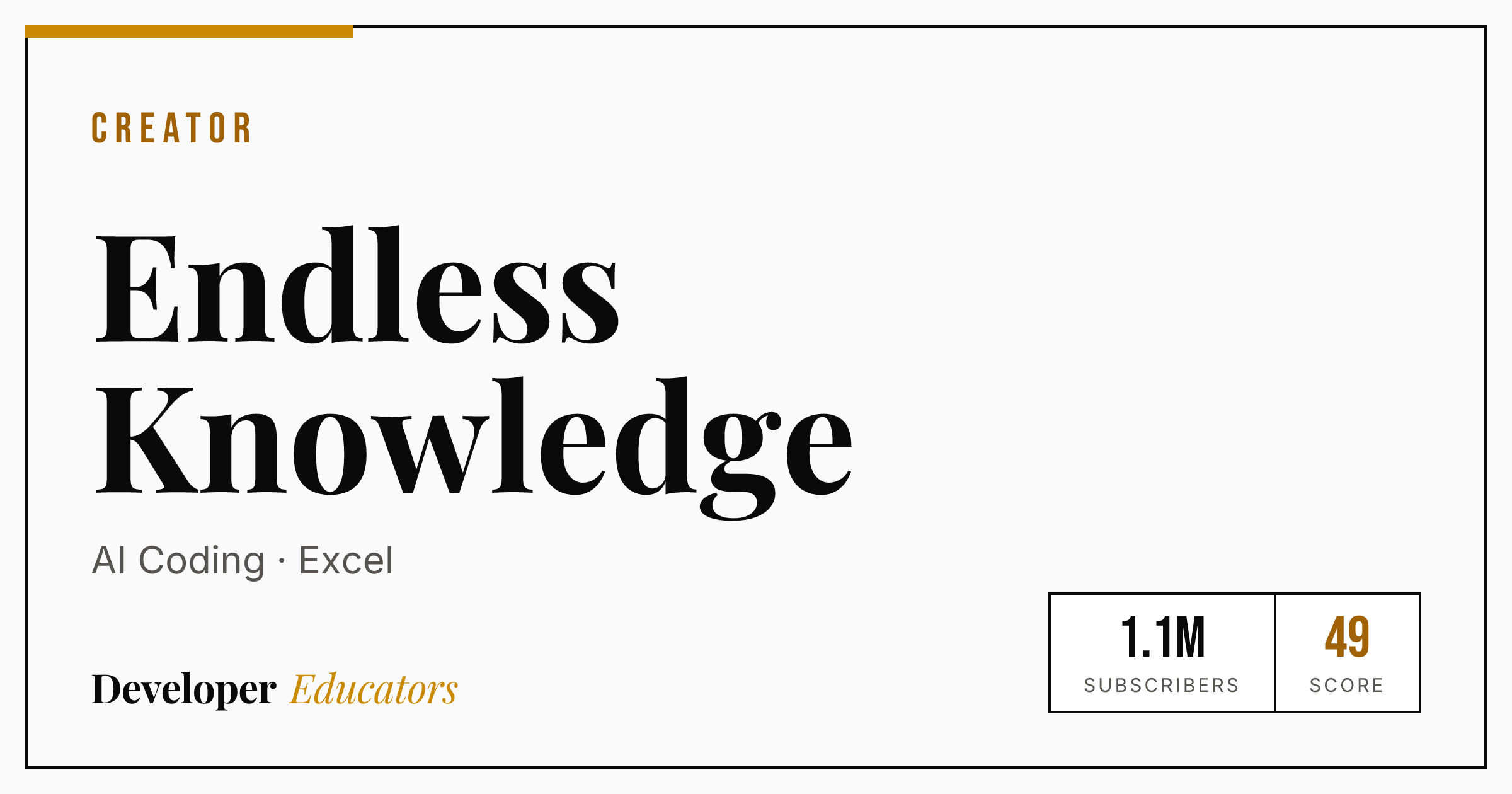 Endless Knowledge - AI Coding YouTube Channel | Developer Educators