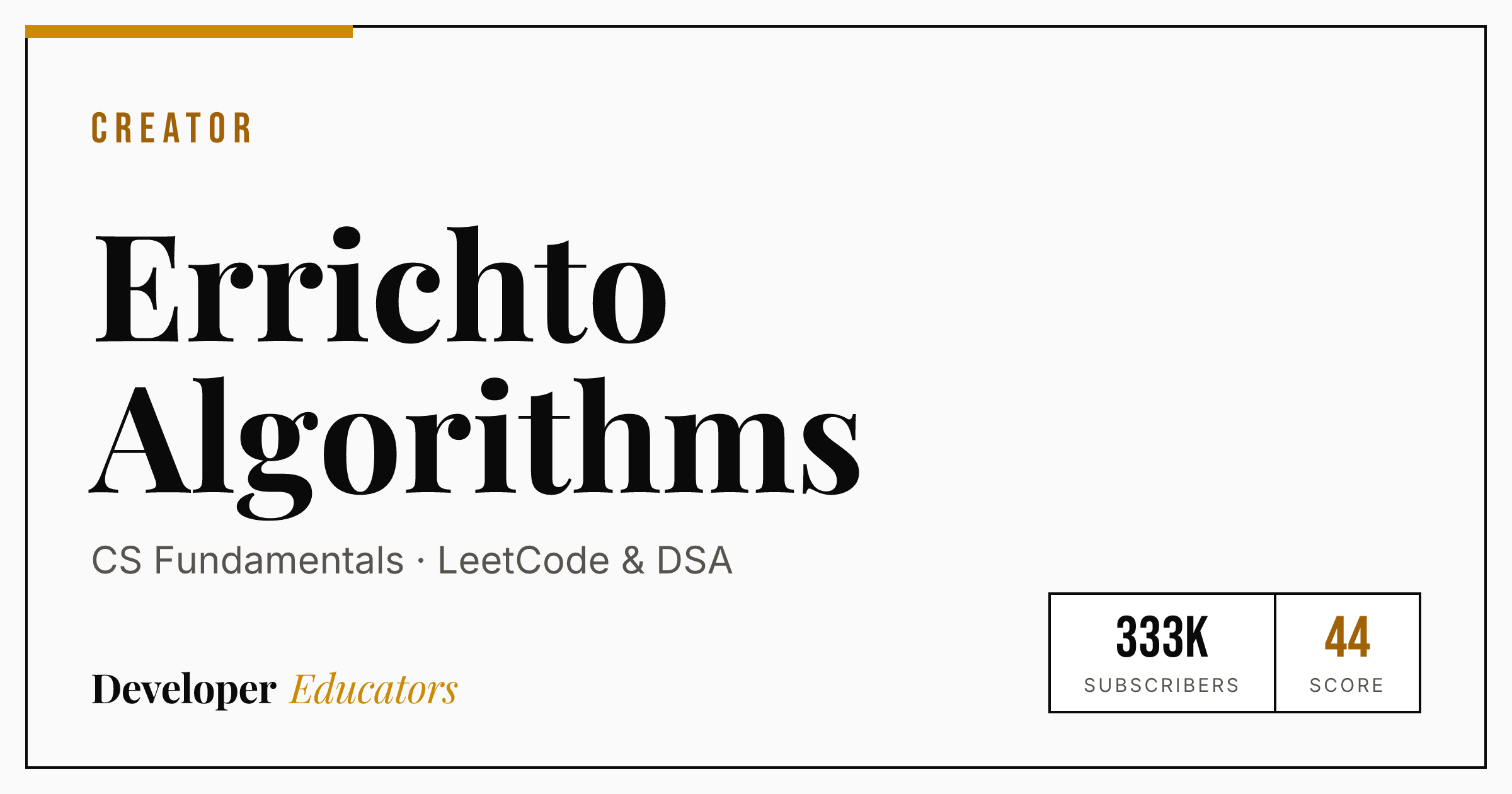 Errichto Algorithms - CS Fundamentals YouTube Channel | Developer Educators