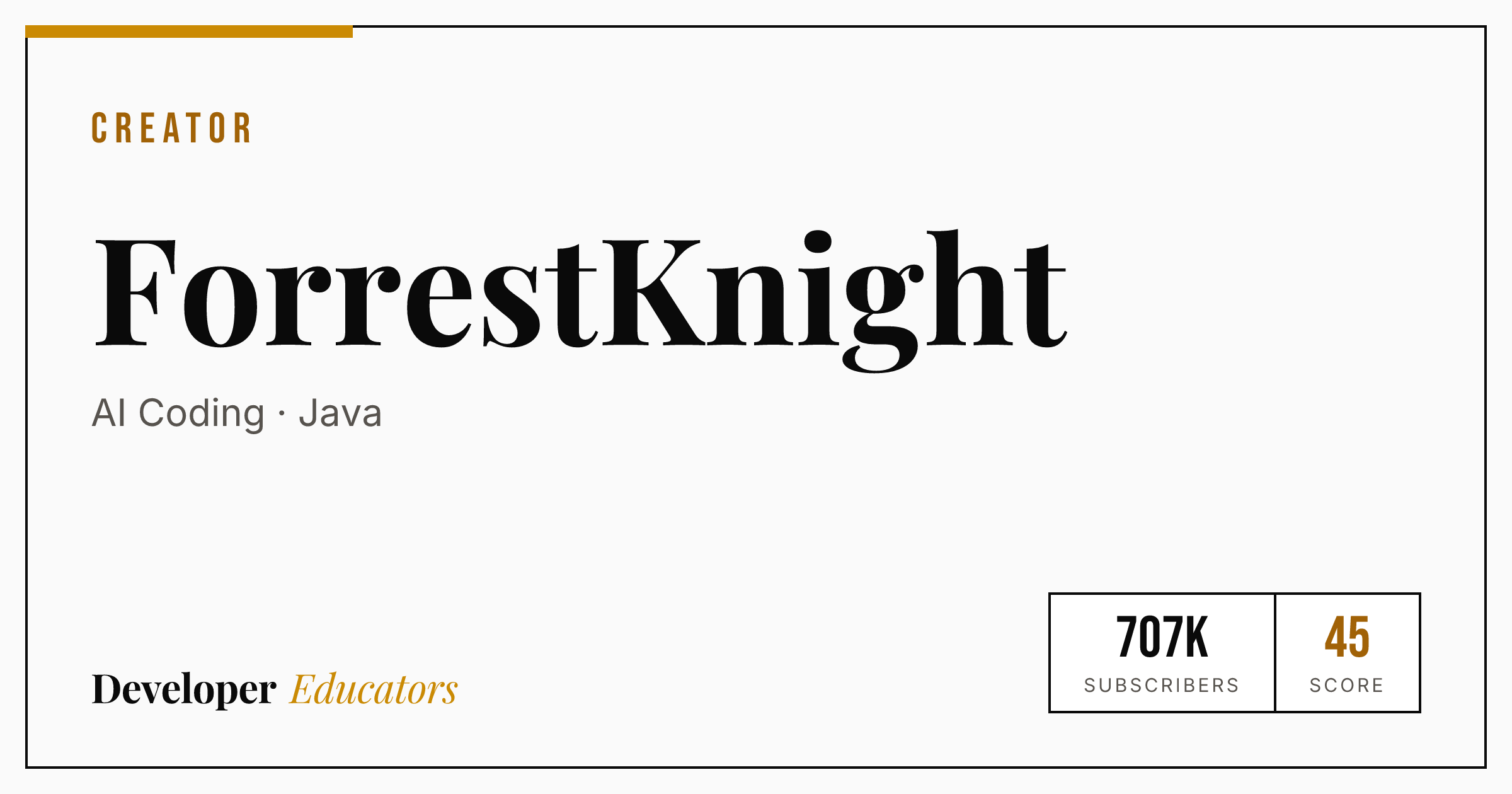 ForrestKnight - AI Coding YouTube Channel | Developer Educators