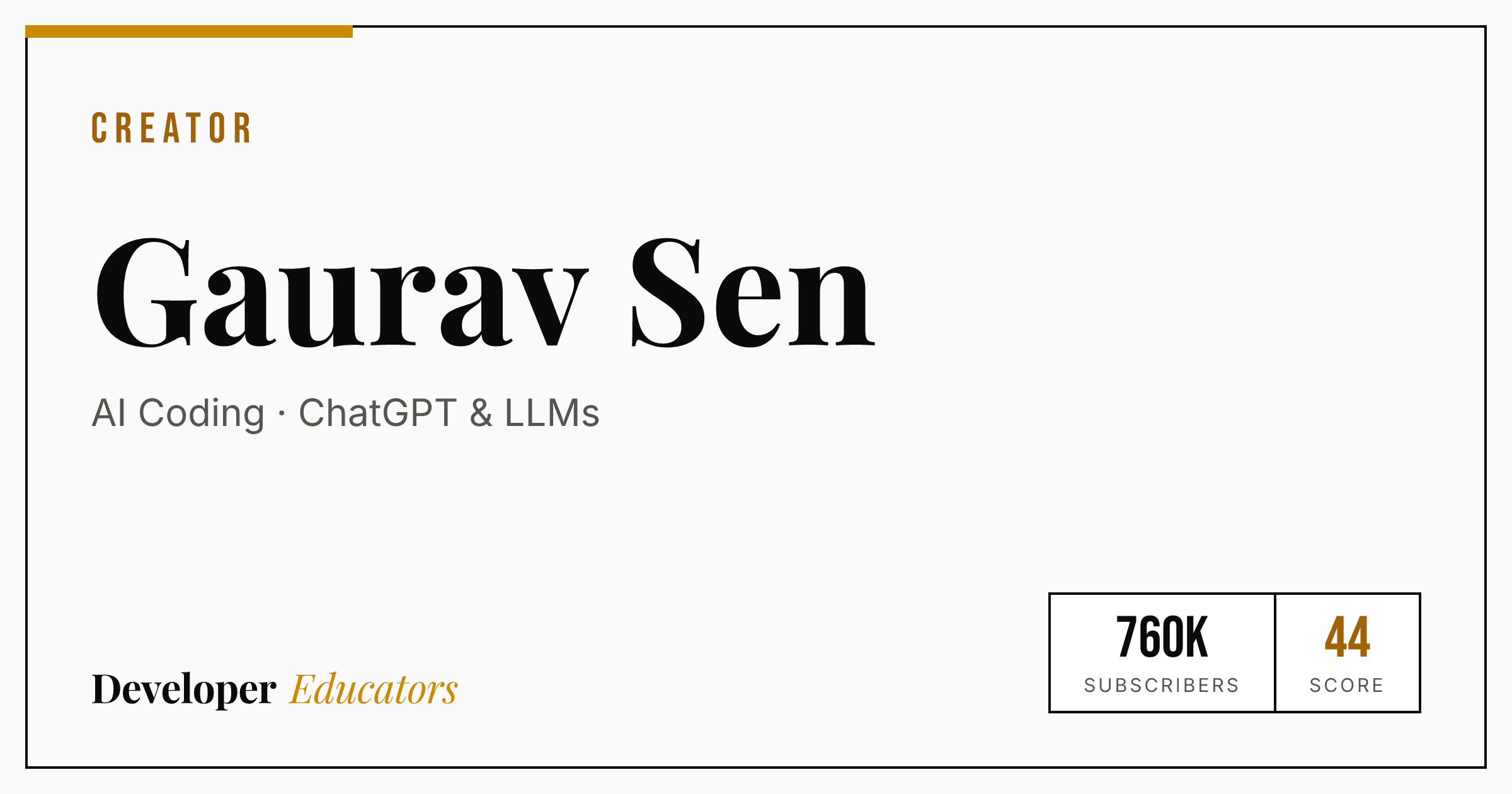 Gaurav Sen - AI Coding YouTube Channel | Developer Educators