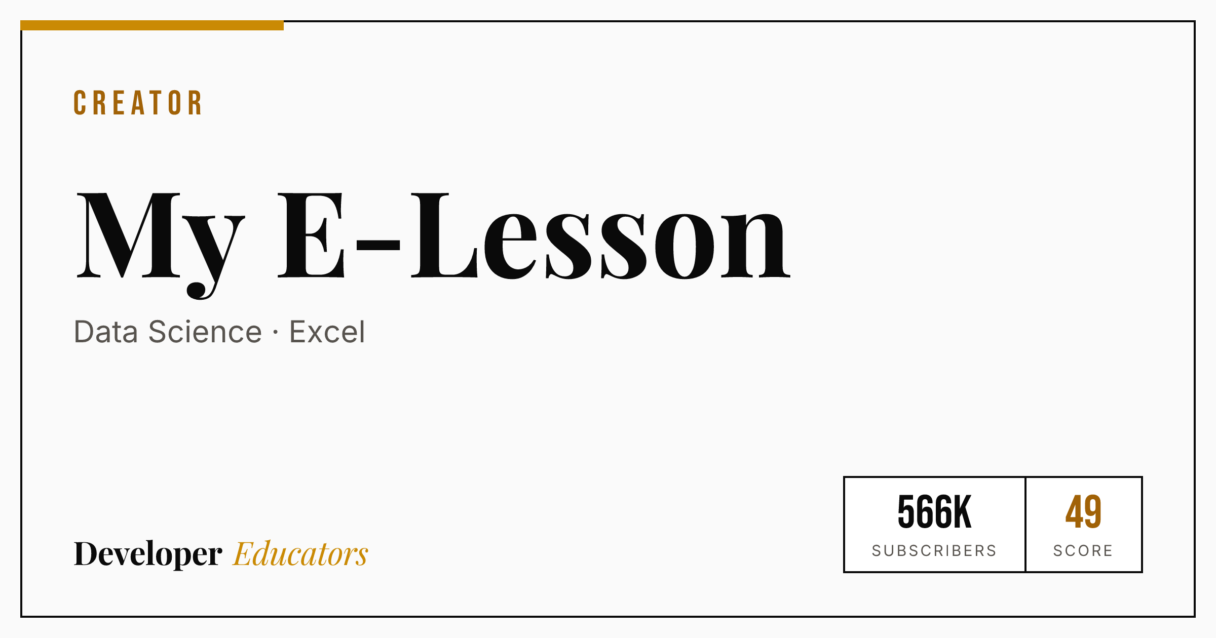 My E-Lesson - AI Coding YouTube Channel | Developer Educators