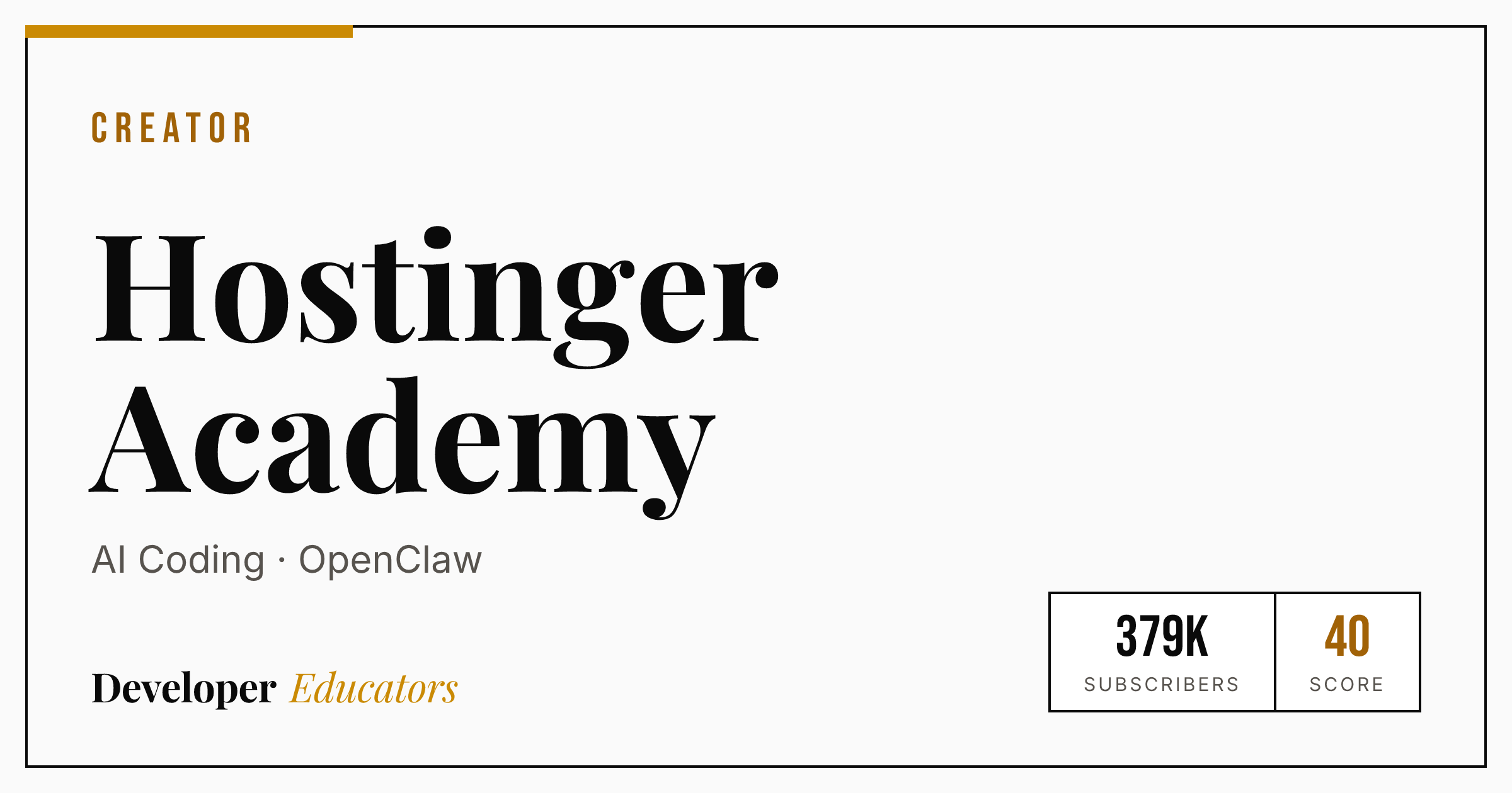 Hostinger Academy - AI Coding YouTube Channel | Developer Educators