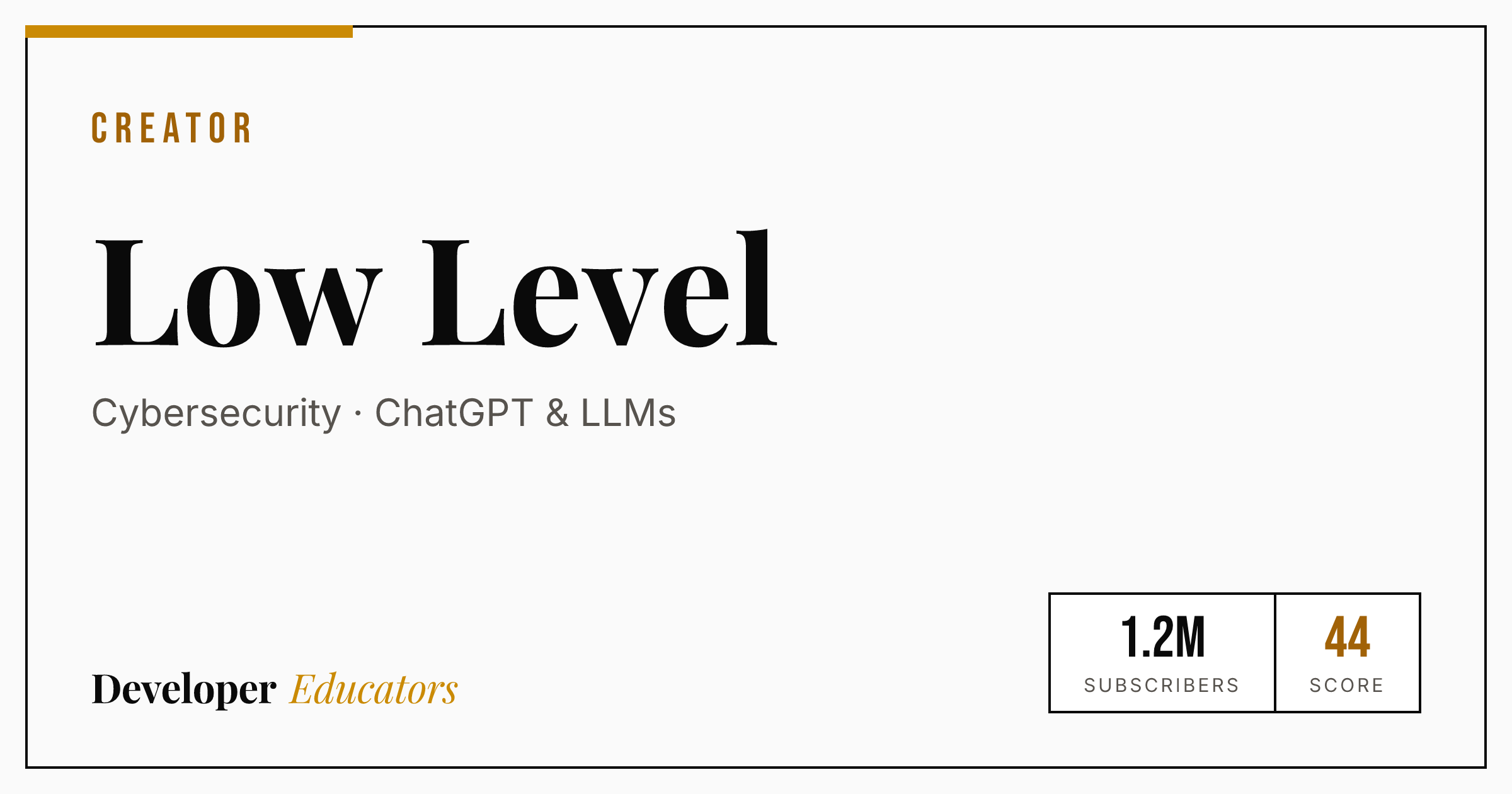 Low Level - CS Fundamentals YouTube Channel | Developer Educators