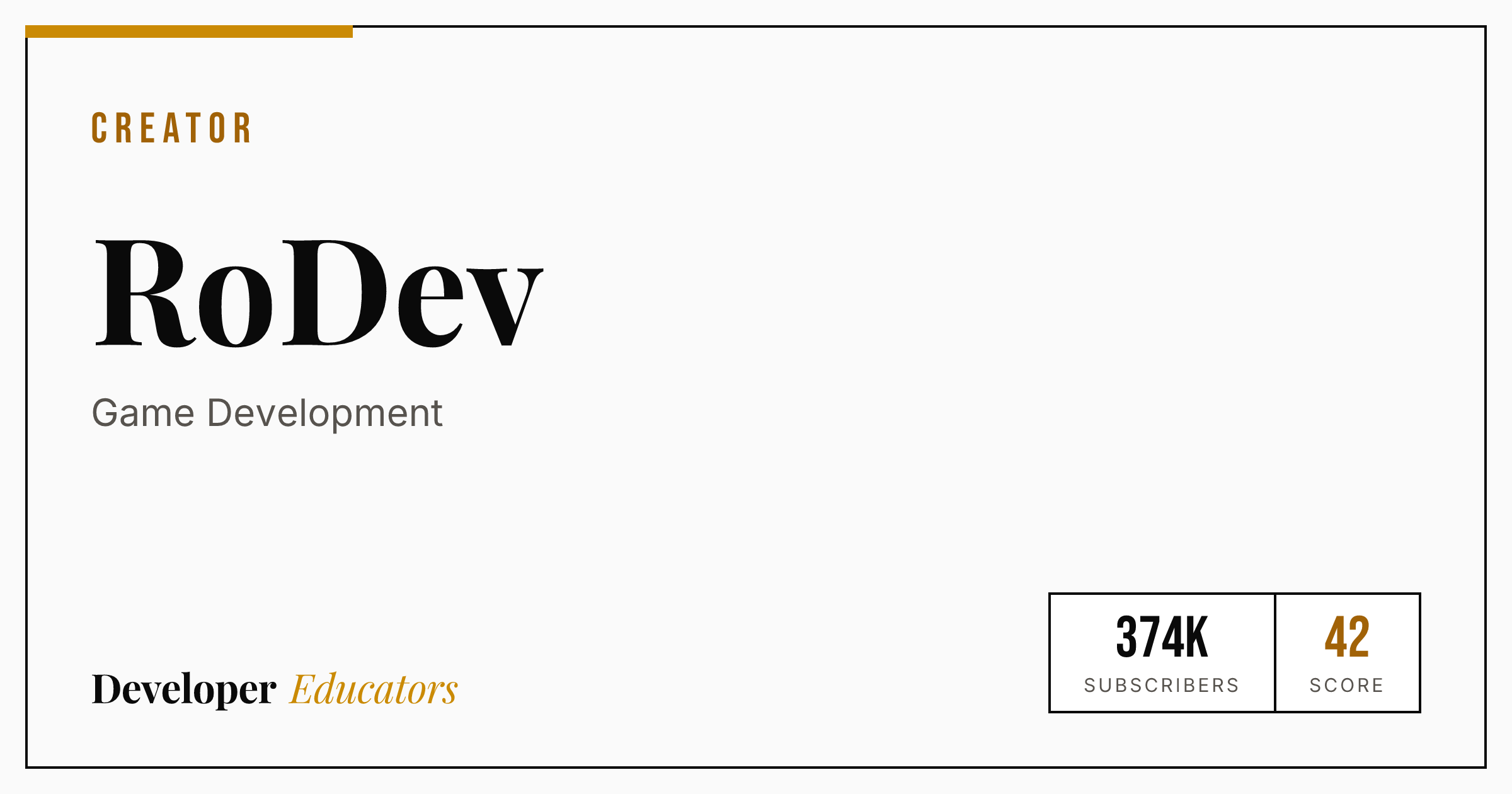 RoDev - Game Development YouTube Channel | Developer Educators