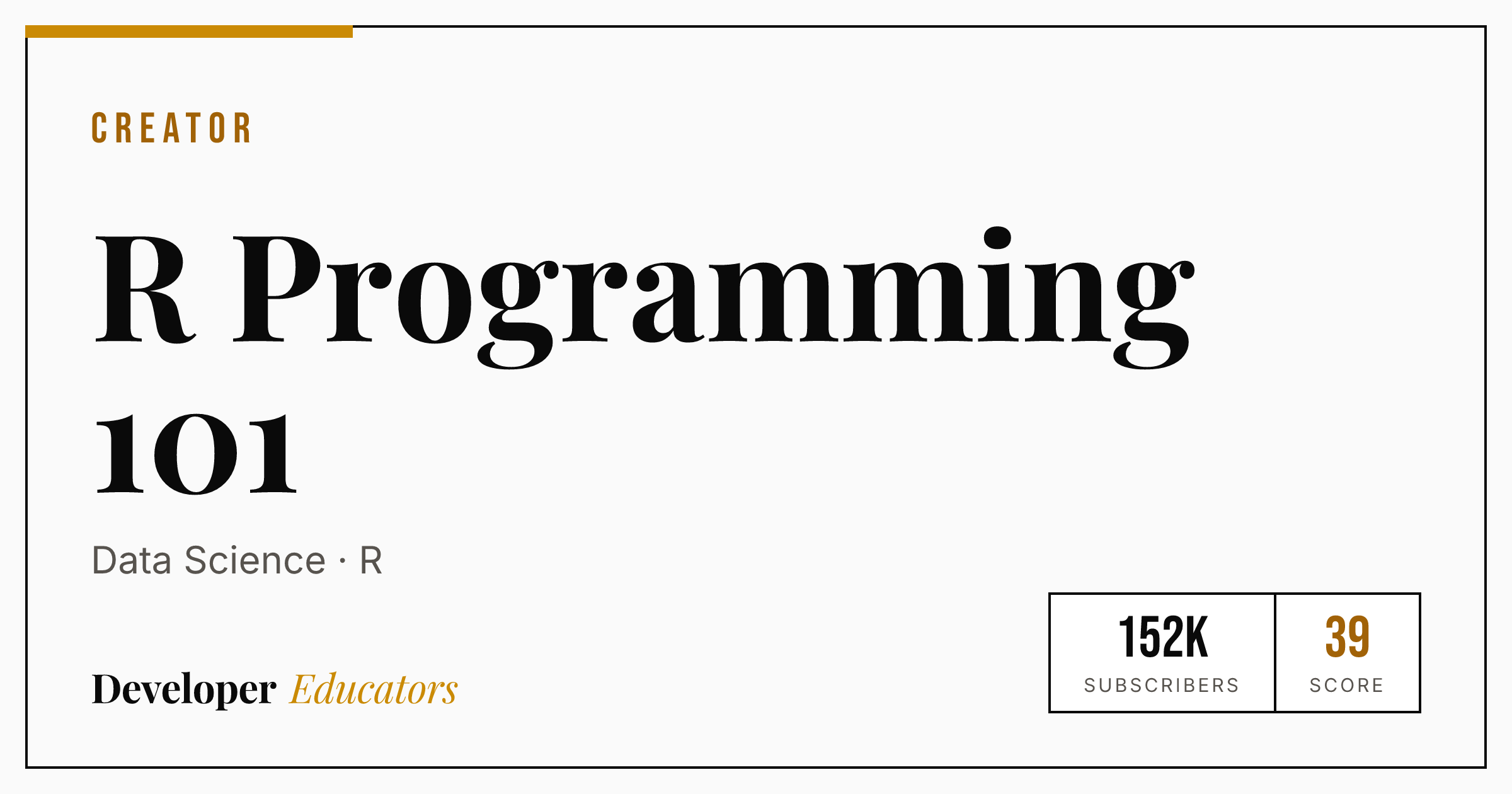 R Programming 101 - Data Science YouTube Channel | Developer Educators