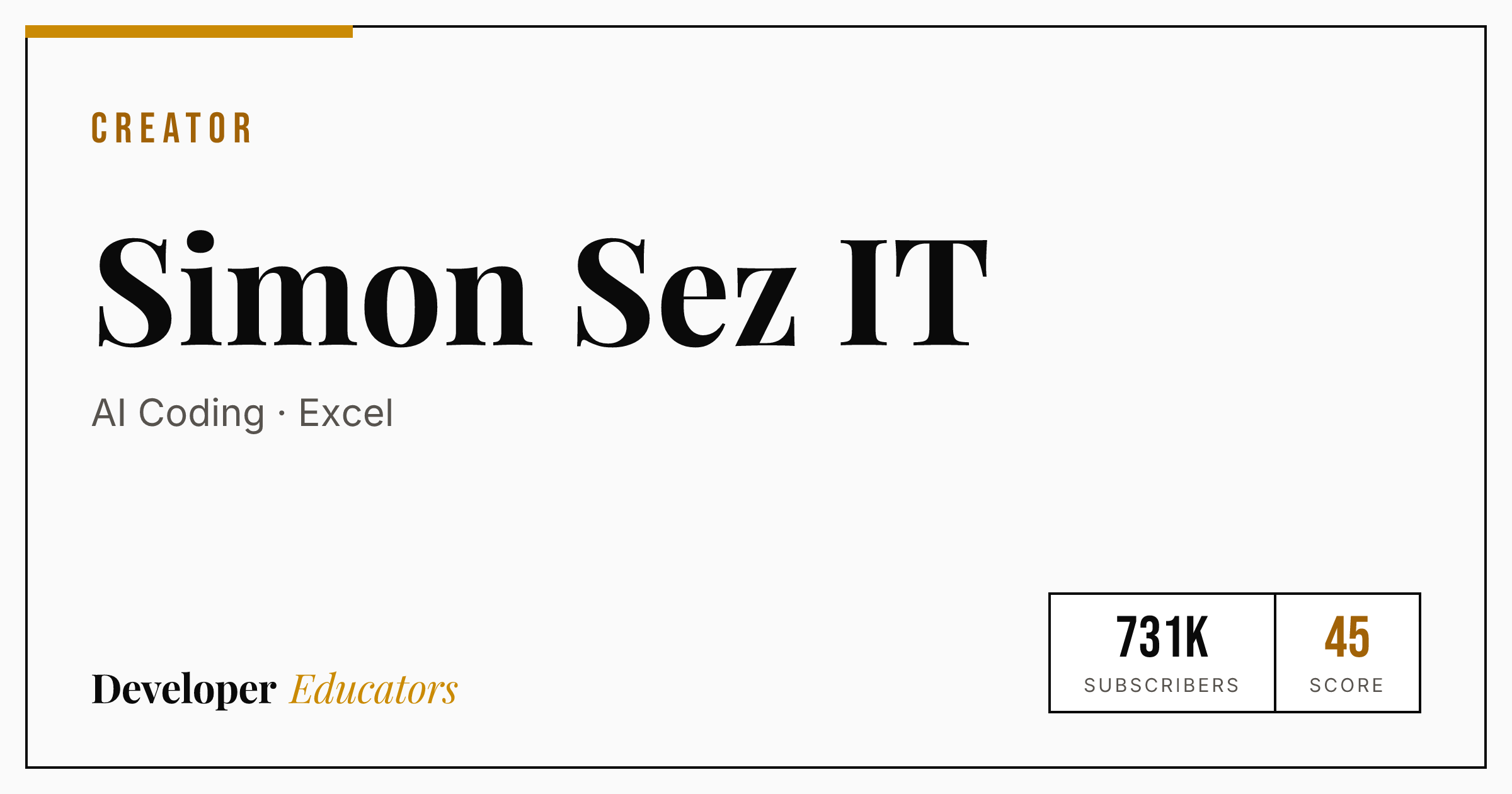 Simon Sez IT - AI Coding YouTube Channel | Developer Educators
