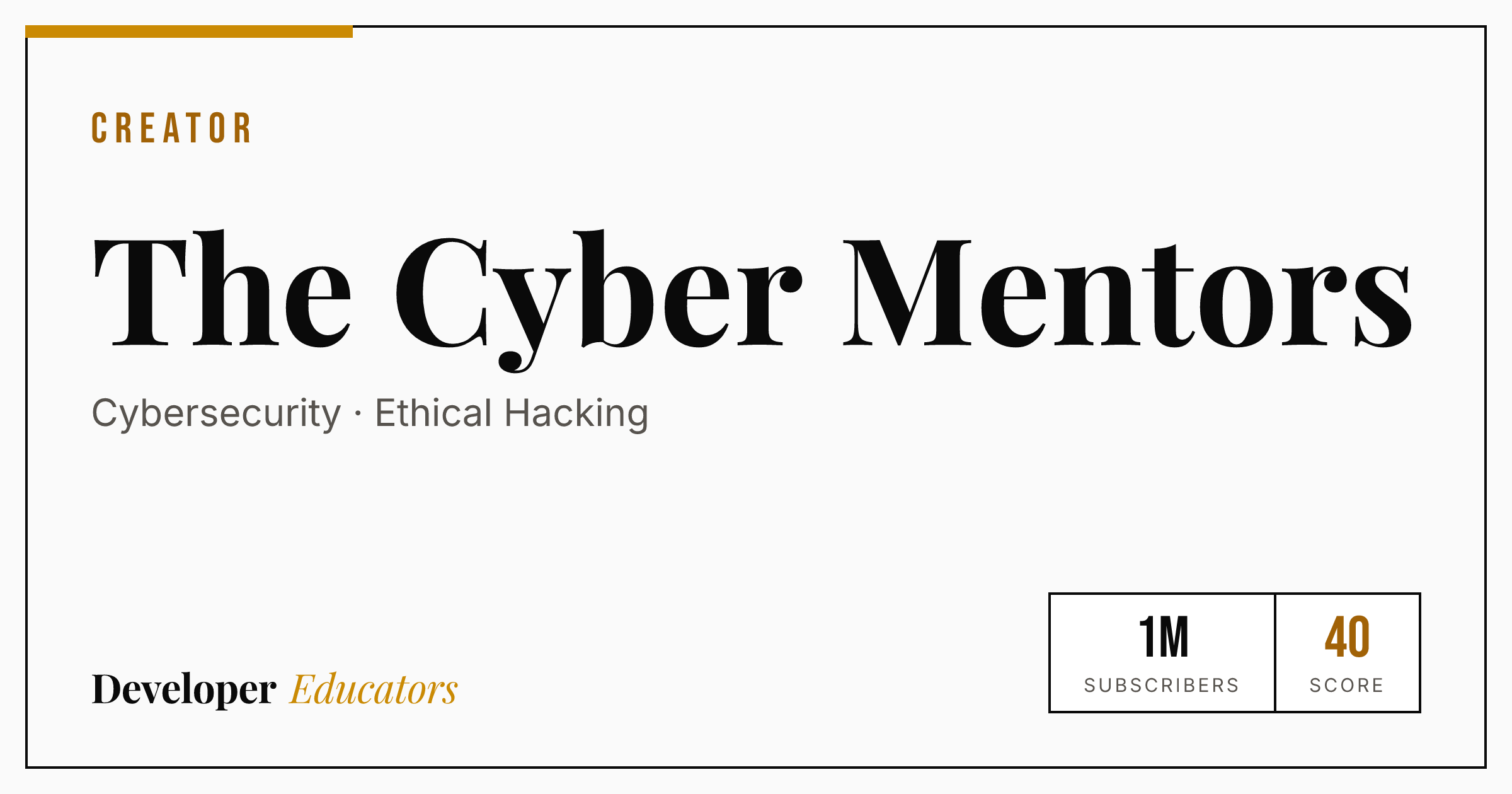 The Cyber Mentors - Cybersecurity YouTube Channel | Developer Educators