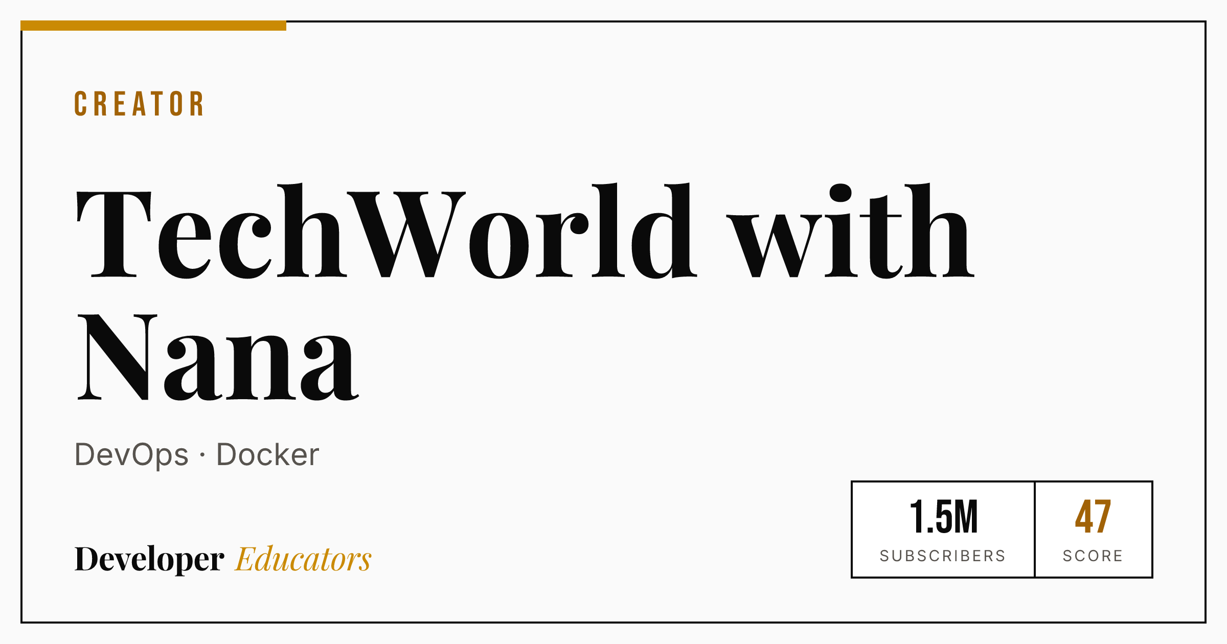 TechWorld with Nana - AI Coding YouTube Channel | Developer Educators