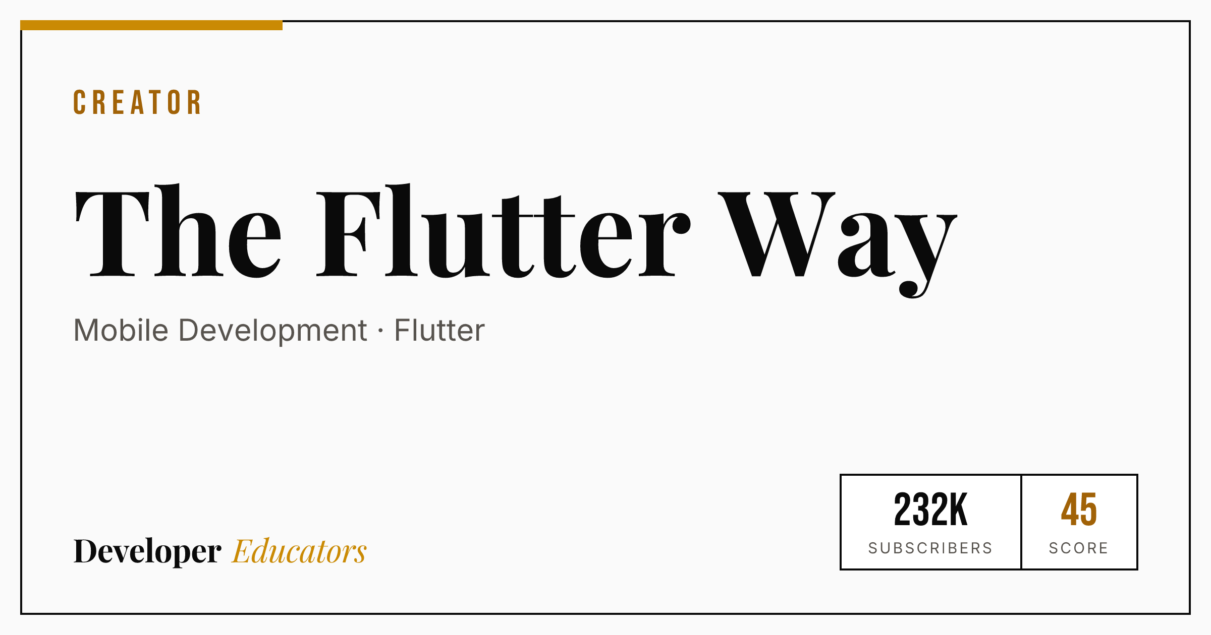 The Flutter Way - Mobile Development YouTube Channel | Developer Educators