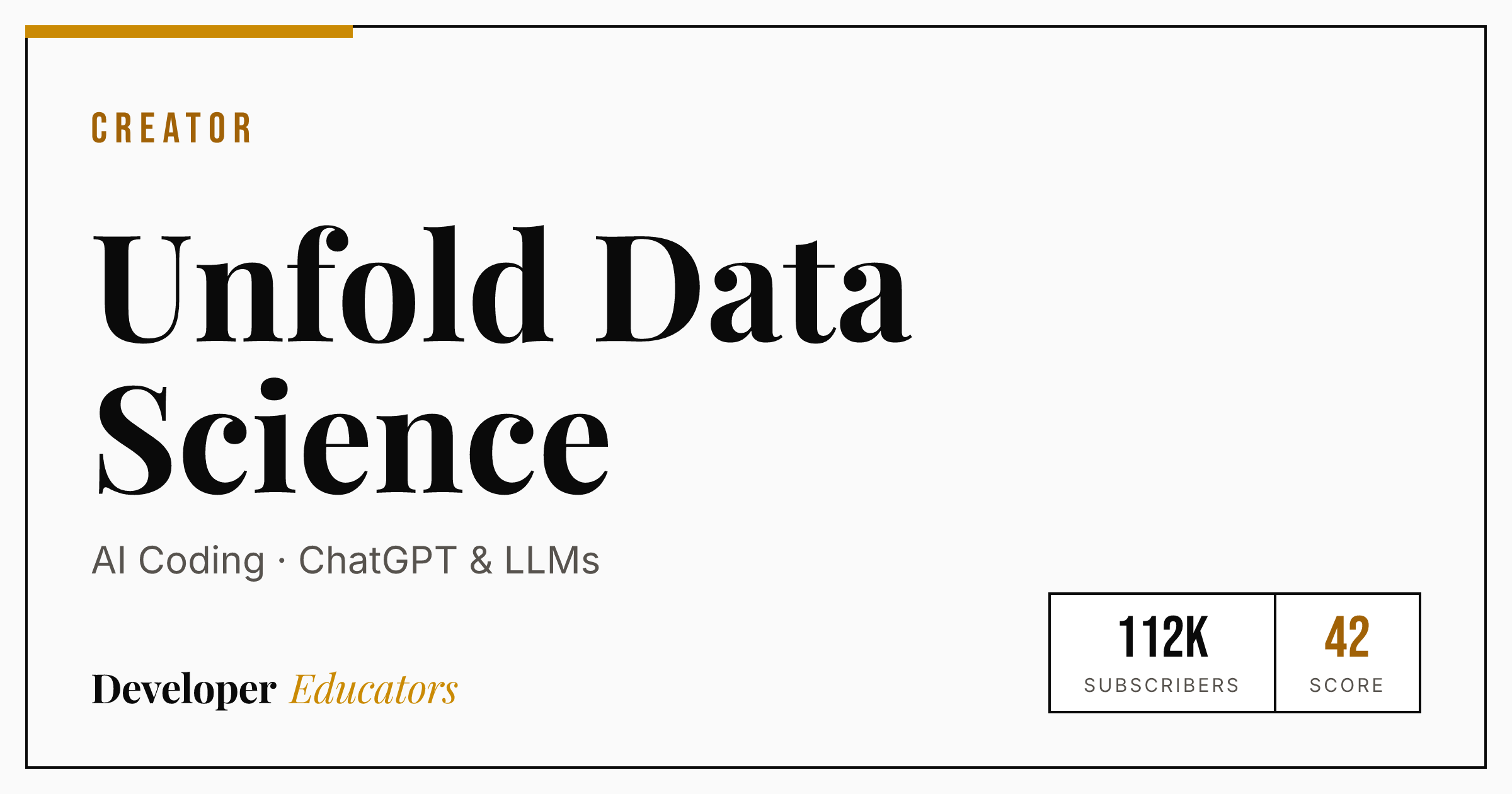 Unfold Data Science - AI Coding YouTube Channel | Developer Educators