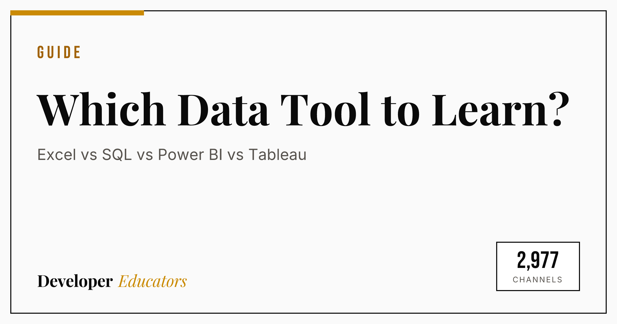 Which Data Tool Should You Learn? Excel vs SQL vs Power BI (2026)