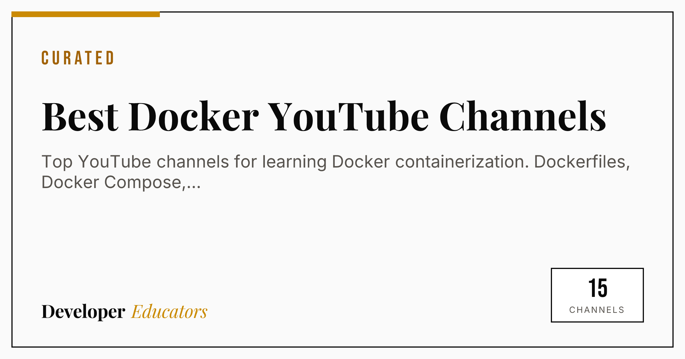 Best Docker YouTube Channels [2026]