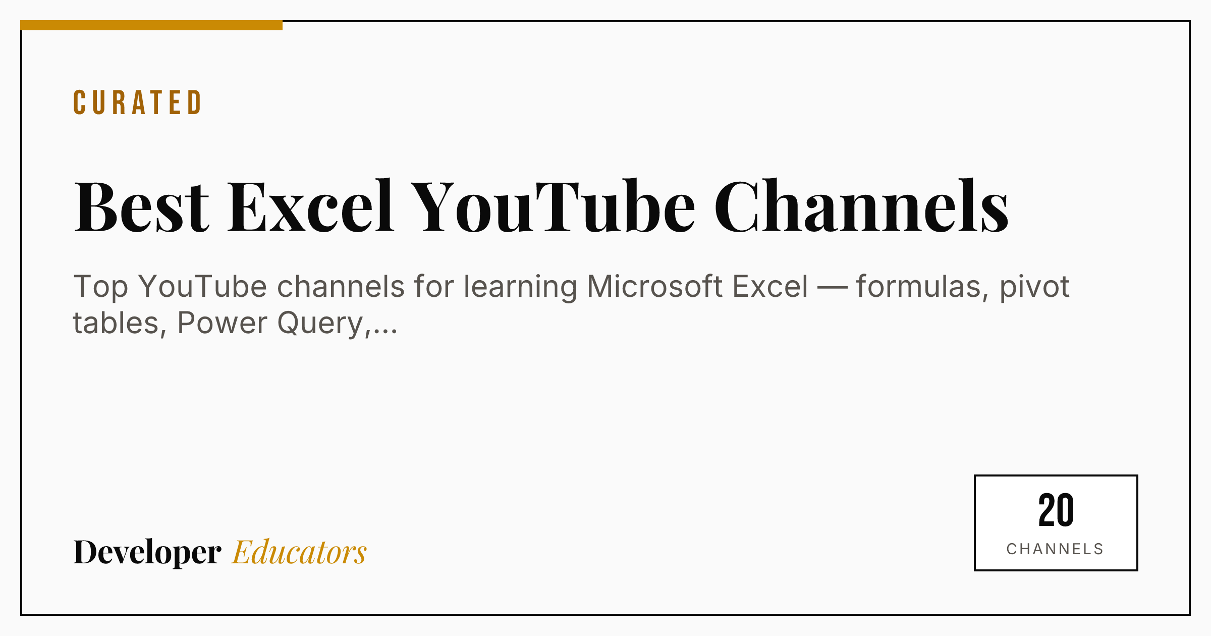 Best Excel YouTube Channels [2026]
