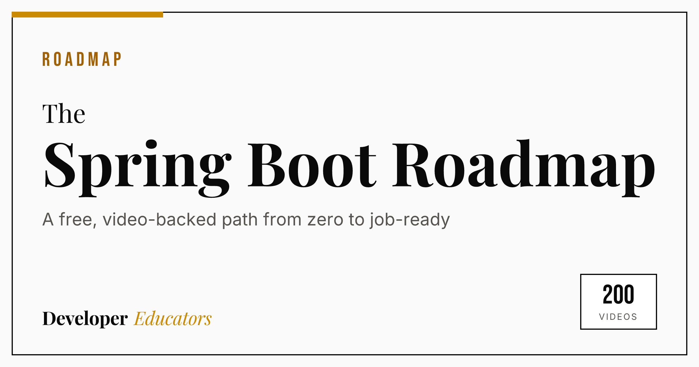 Learn Spring Boot: A Free YouTube Roadmap (2026)