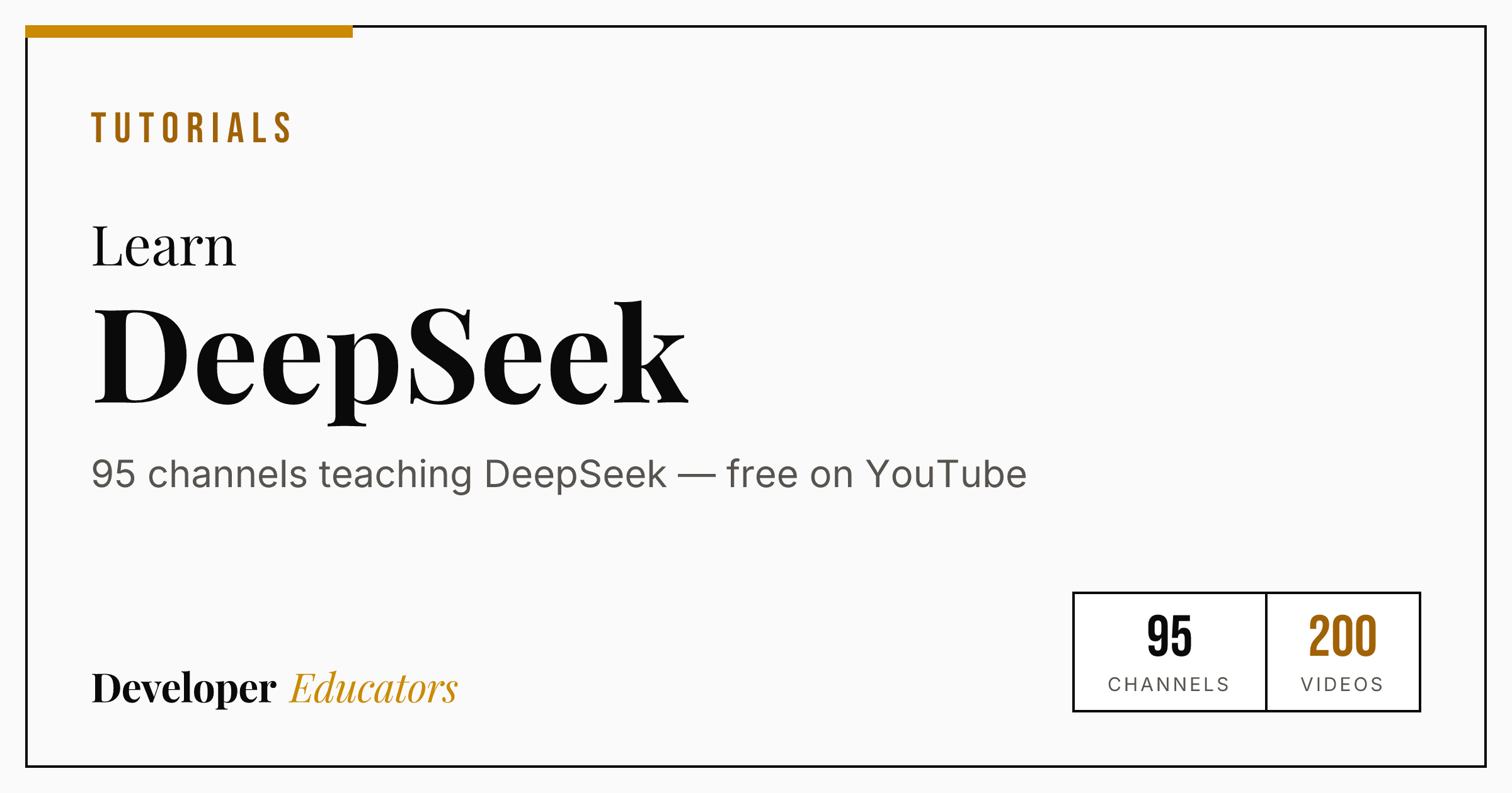 Best DeepSeek YouTube Channels for Tutorials in 2026 (110 creators)