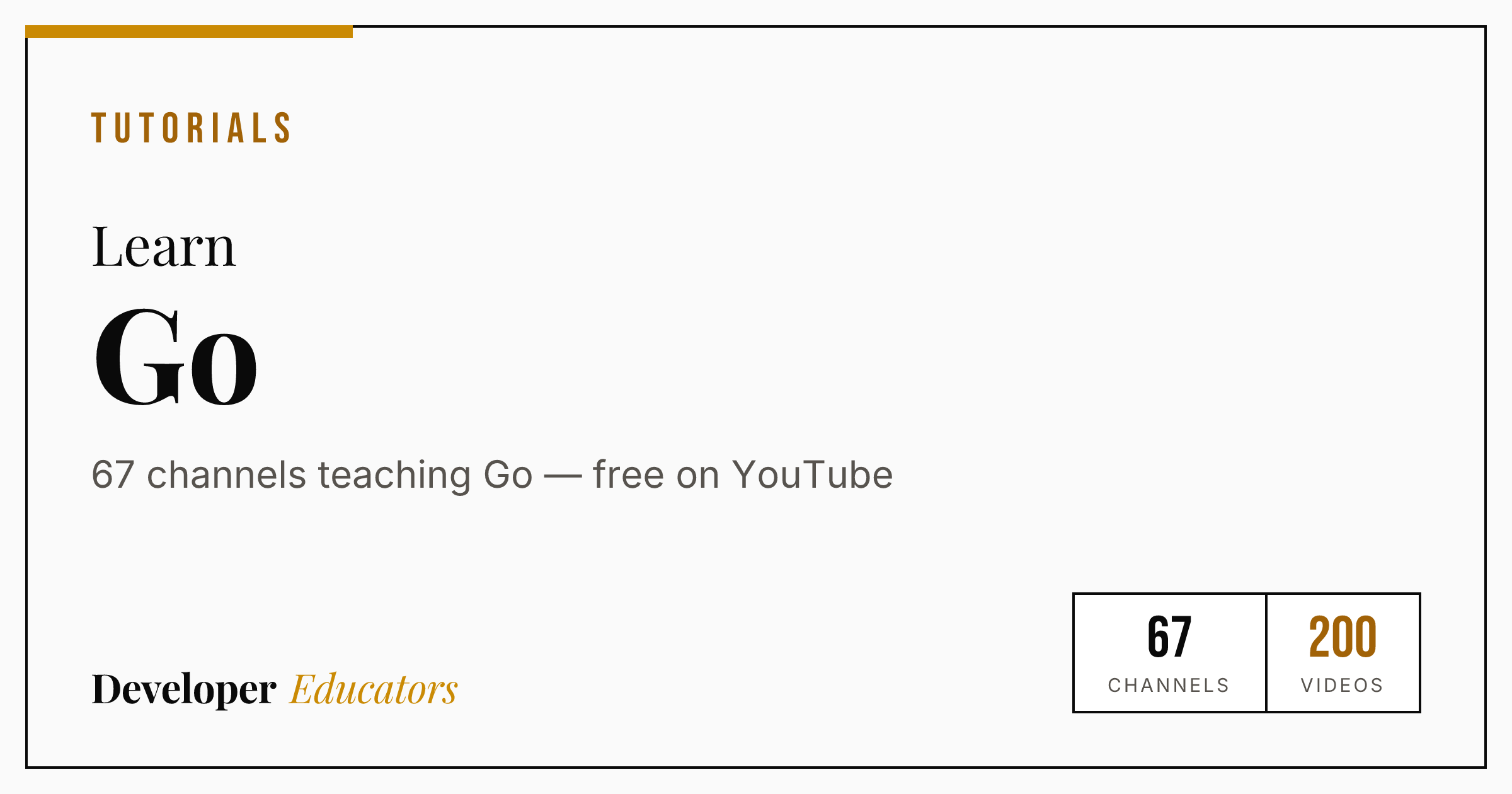 Best Go YouTube Channels for Tutorials in 2026 (62 creators)
