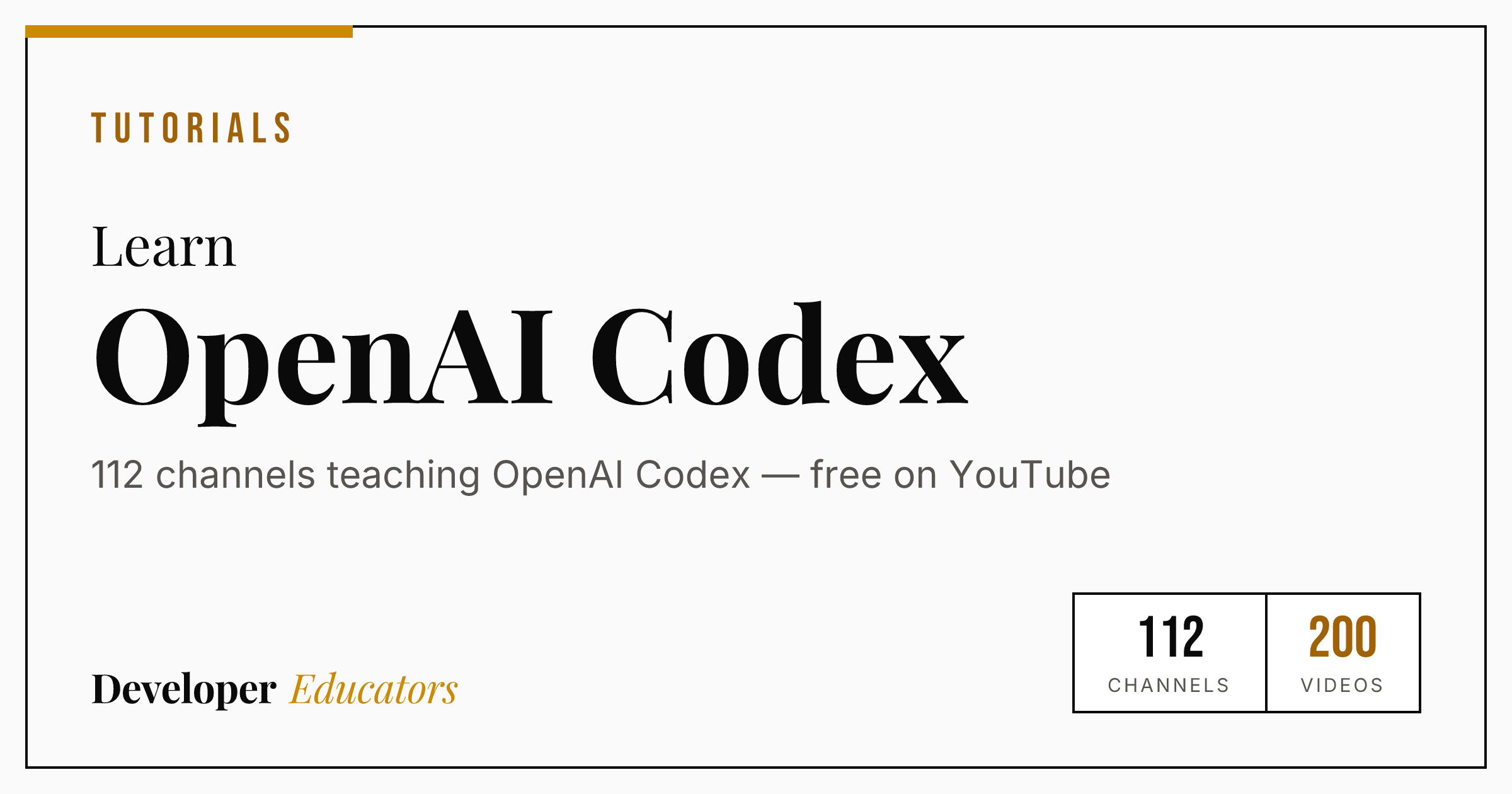 Best OpenAI Codex YouTube Channels for Tutorials in 2026 (97 creators)