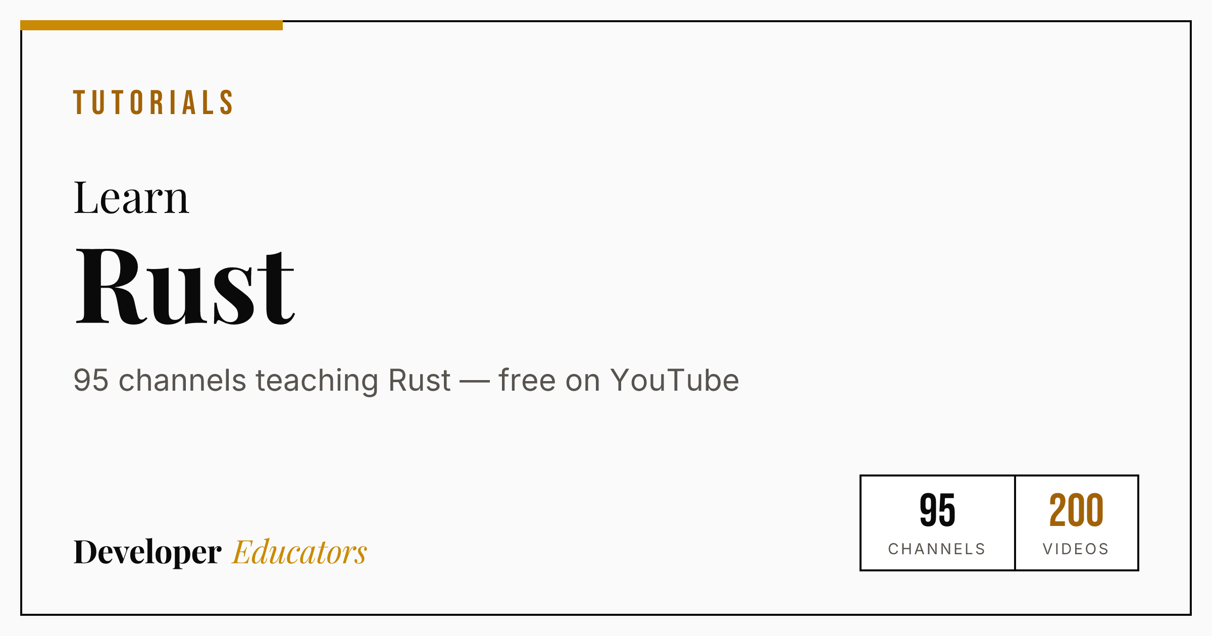 Best Rust YouTube Channels for Tutorials in 2026 (76 creators)