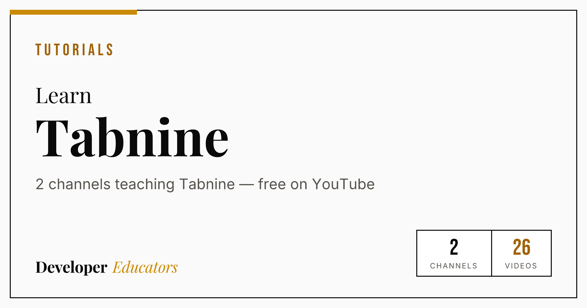 Best Tabnine YouTube Channels for Tutorials in 2026 (3 creators)
