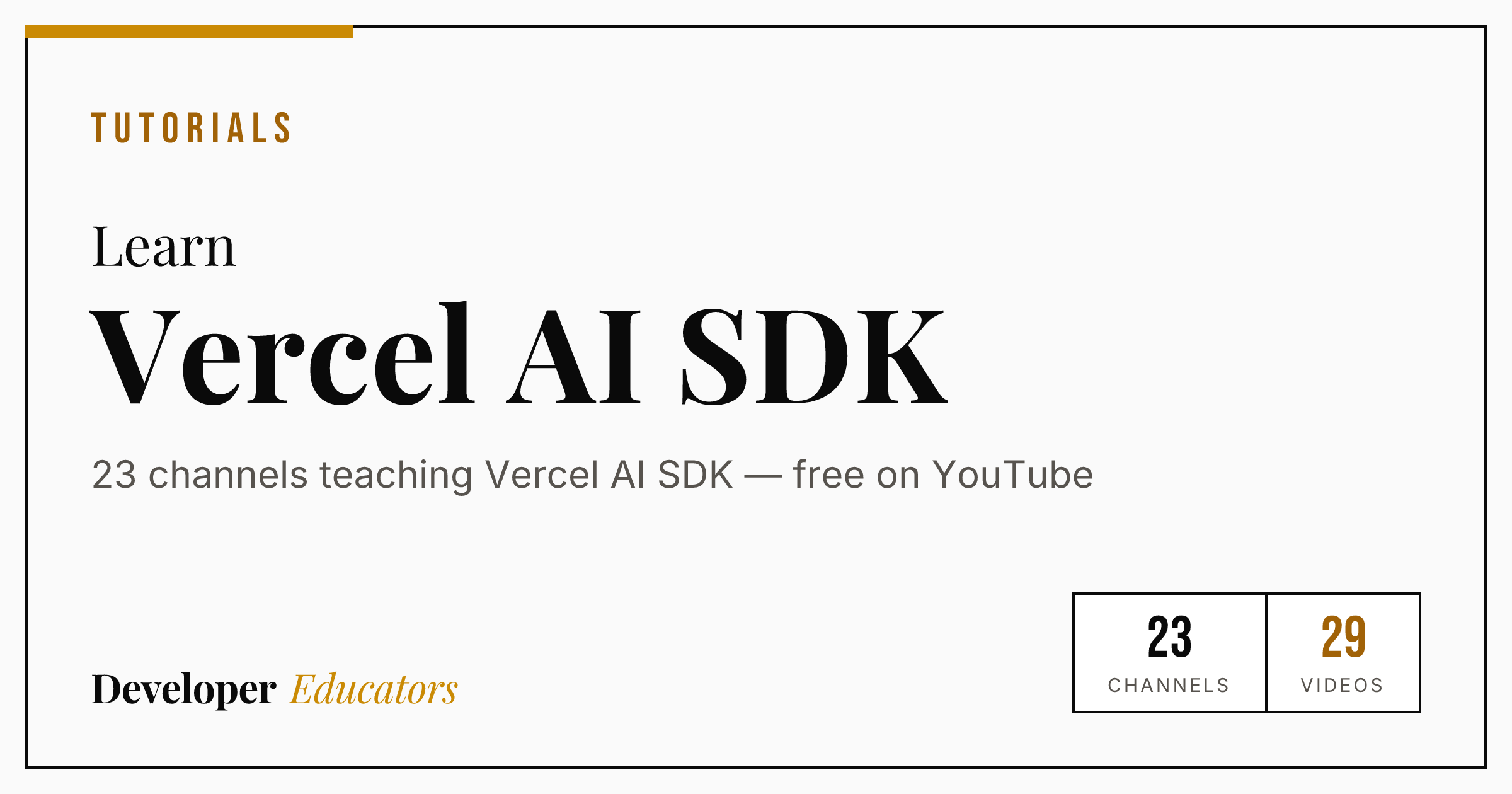 Best Vercel AI SDK YouTube Channels for Tutorials in 2026 (15 creators)
